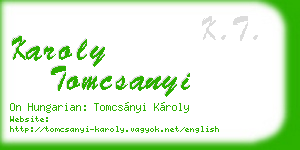 karoly tomcsanyi business card